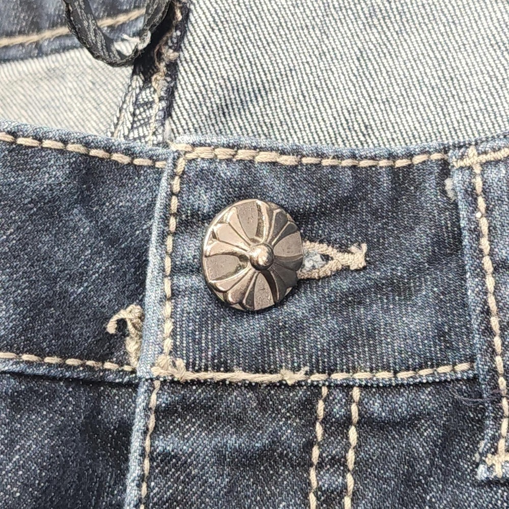Faded Glory Jeans‎ Womens 8 Blue Low Rise Bootcut Embroidered Rhinestone Stretch - Picture 3 of 12